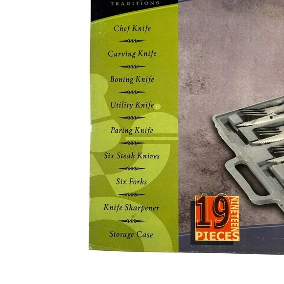 Gourmet Traditions 19 Piece Knife Set Kitchen Messer Stainless Steel Cutlery New - Picture 3 of 11